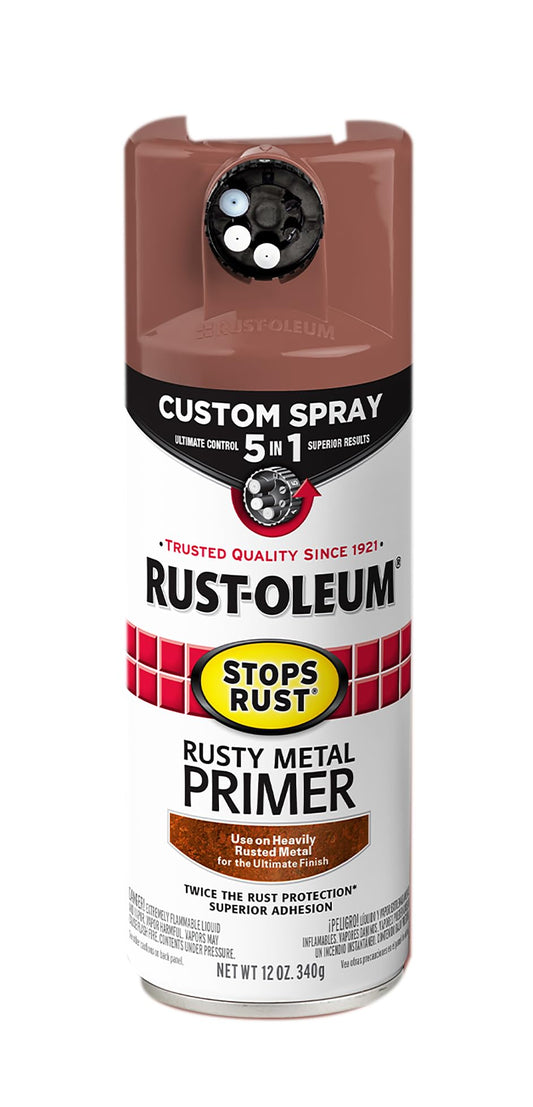 Rust-Oleum 7769830 Stops Rust Rusty Metal primer Spray, 12 oz, Flat Brown