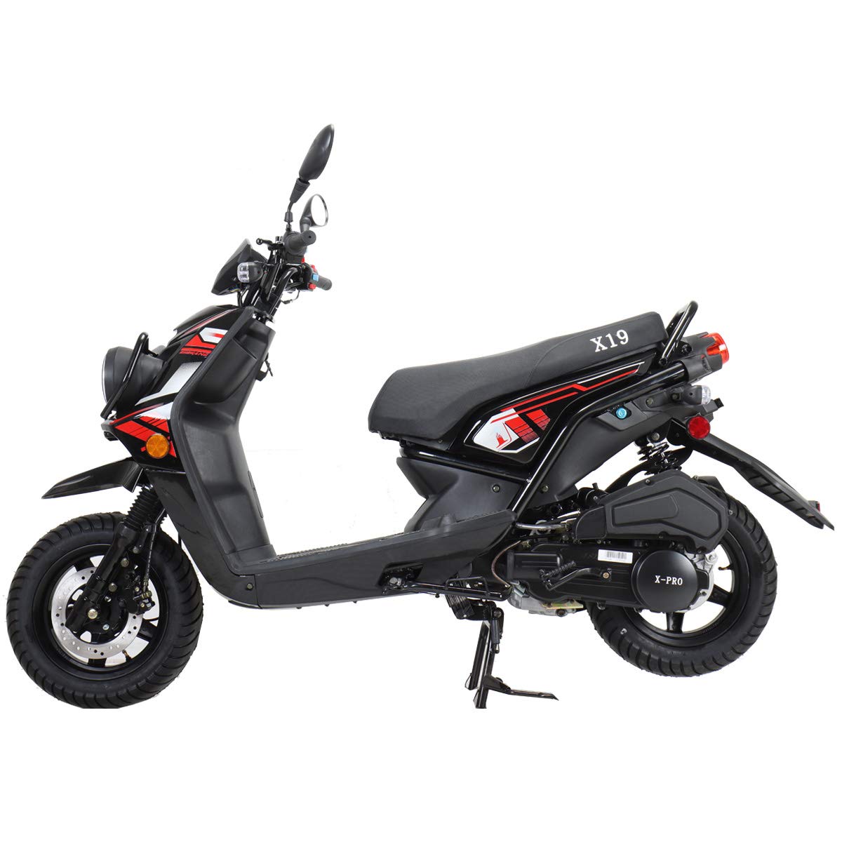 X-PRO 150cc Adult Moped Street Gas Moped 150cc Bike with 12" Aluminum Wheels (Black)