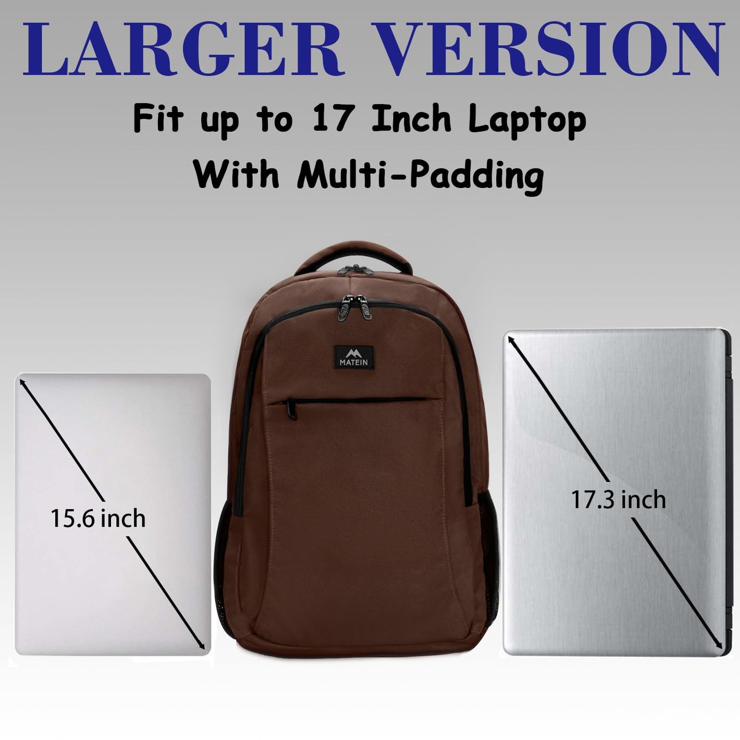 MATEIN Travel Laptop Backpack, Business Anti Theft Slim Sturdy Laptops Backpack with USB Charging Port, Water Resistant College School Computer Bag Gift for Men & Women Fits 15.6 Inch Notebook, Grey