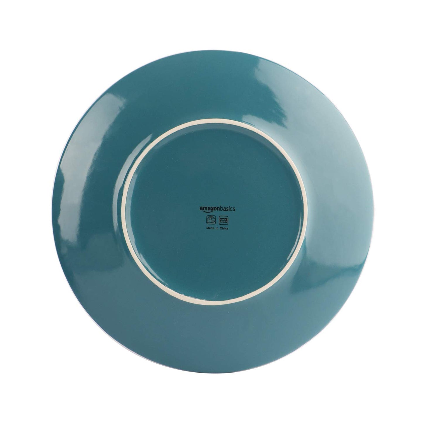 Amazon Basics 18 Pieces Dinnerware Sets, Plates and Bowls, Service for 6, Deep Teal