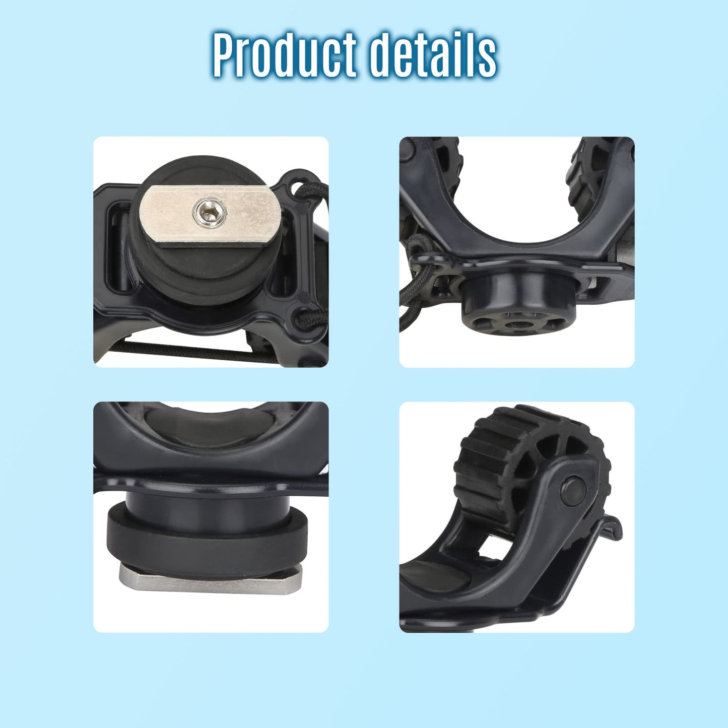 Kayak Paddle Holder, Kayak Accessories for Fishing, Dual Head Kayak Track Mount Accessories, Offset Paddle Holder for Kayaking, Kayak Rail Accessories