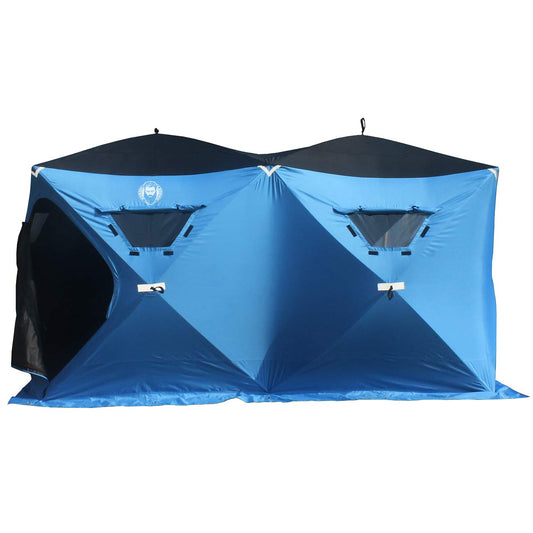 6 Person Portable Ice Fishing Shelter with 2 Big Doors-Diamond Door Guard System Ice Fishing Camping Tent