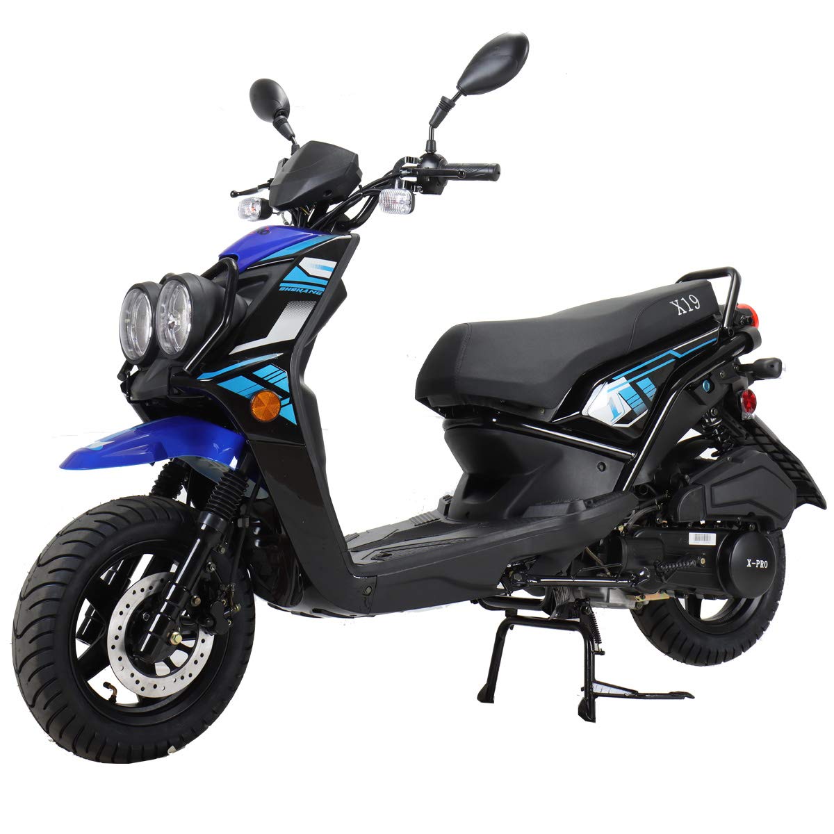X-PRO 150cc Adult Moped Street Gas Moped 150cc Bike with 12" Aluminum Wheels (Black)