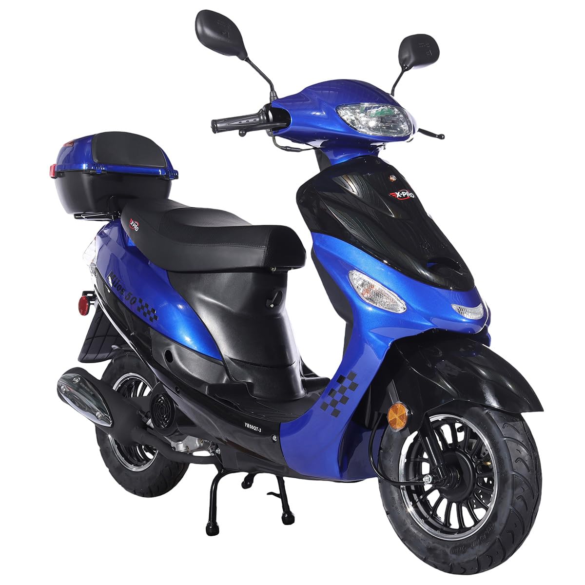 X-PRO Milos 50 Moped with 10" Aluminum Wheels, Electric/Kick Start! (Red)