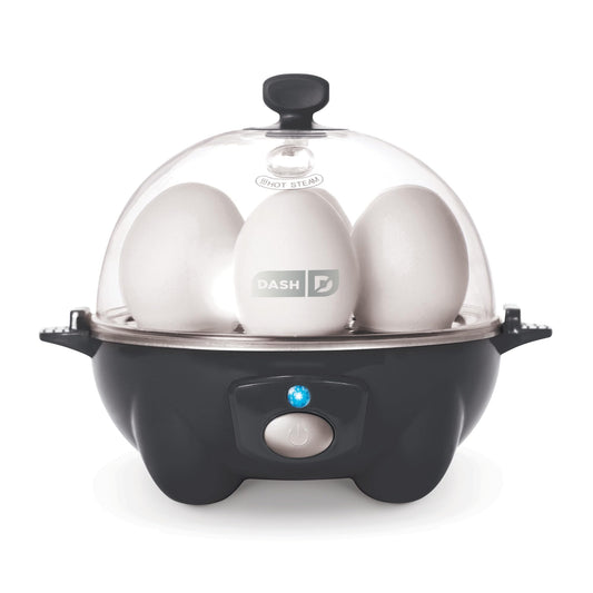 DASH Rapid Egg Cooker: 7 Egg Capacity Electric Egg Cooker for Hard Boiled Eggs, Poached Eggs, Scrambled Eggs, or Omelets with Auto Shut Off Feature - Black'