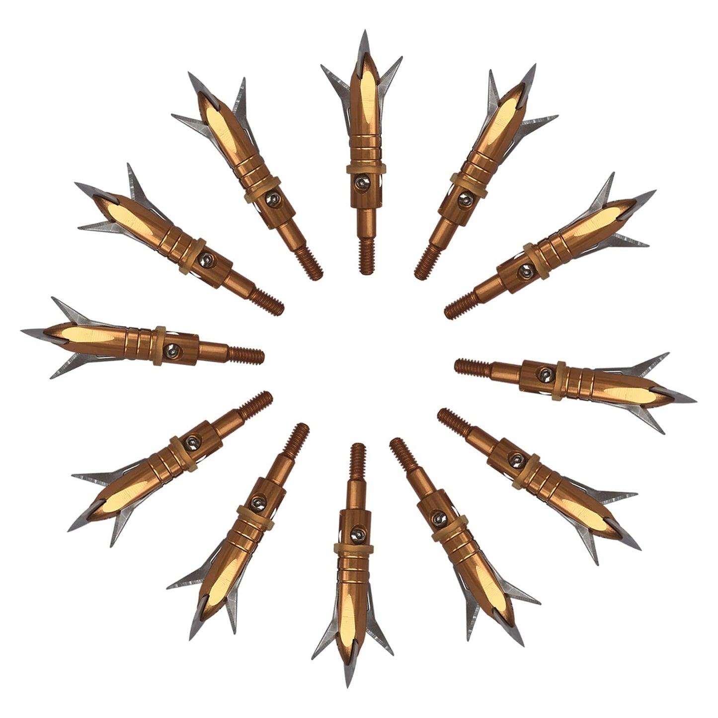 12pcs Hunting Broadheads 100 Grain Archery Broadheads New Stell Broadheads + 1 pcs Black Broadhead Case for Arrowheads
