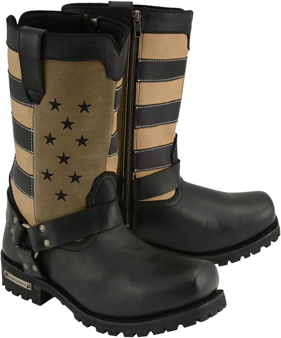 Milwaukee Leather Men's Classic Premium Leather Harness Motorcycle Boots Collection MBM