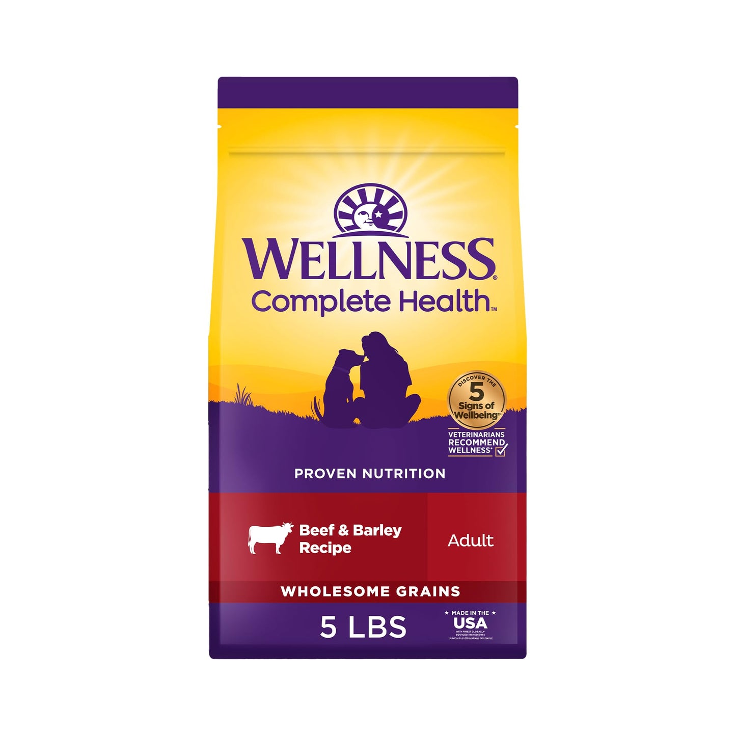 Wellness Complete Health Dry Dog Food, Wholesome Grains, Natural, Lamb & Barley Recipe, (30-Pound Bag)