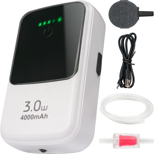 Ghosthorn Silent Dual Operating Mode Rechargeable Aerator for Fish, Large Capacity Aquarium Air Pump with Universal Clip for Most Bait Buckets