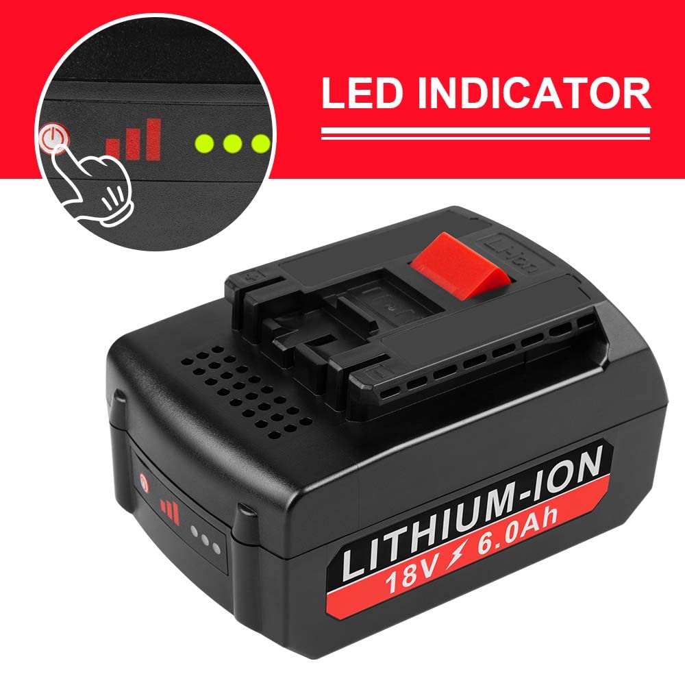 [2Pack] 18V 6.0 Ah! HIGH-Output Battery for Bosch 18V Battery Lithium BAT609 BAT609G BAT610G BAT611 BAT612 BAT618 BAT618G BAT619 BAT619G BAT622 BAT620