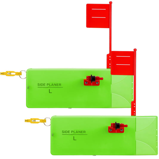 2 Pack Planer Boards for Fishing Trolling 8 x 3 Inches Off Shore Crappie Planer Boards Kits with Flag Fishing Accessory for Inshore Offshore Trolling Dragging