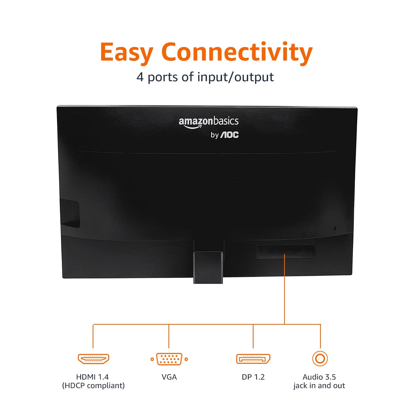 Amazon Basics 24-inch Full HD IPS Monitor, 75 Hz, 1080P, HDMI, Display Port and VGA Input, Adjustable Stand, VESA Compatible, Built-in Speakers for Office and Home, Black