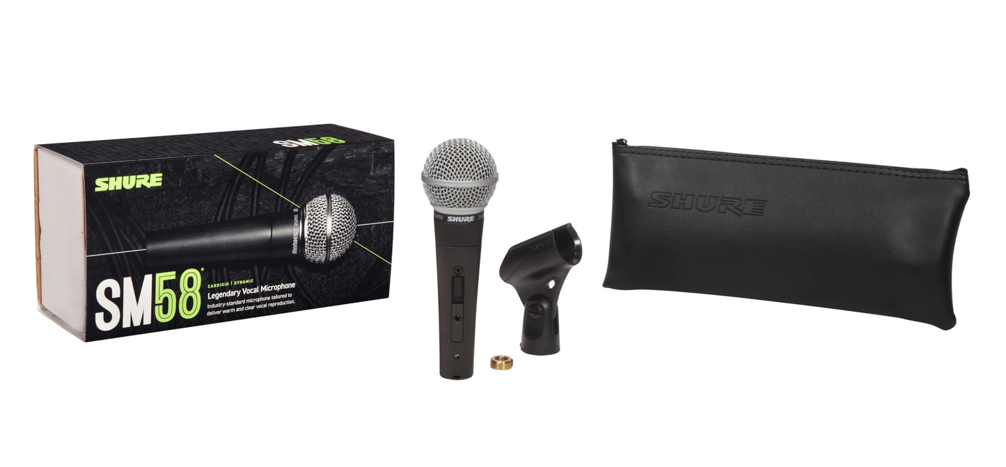 Shure SM58 Pro XLR Dynamic Microphone with On/Off Switch - Professional Studio & Live Performance Cardioid Mic for Vocals, Podcasting, and Recording (SM58S)