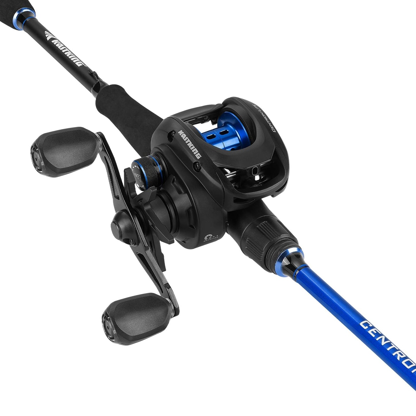 KastKing Centron Fishing Rod and Reel Combo, Spinning & Baitcasting Combos, IM6 Graphite 2Pc Blanks, Stainless Steel Guides with Ceramic Rings, Contoured EVA Handles & Fighting Butt