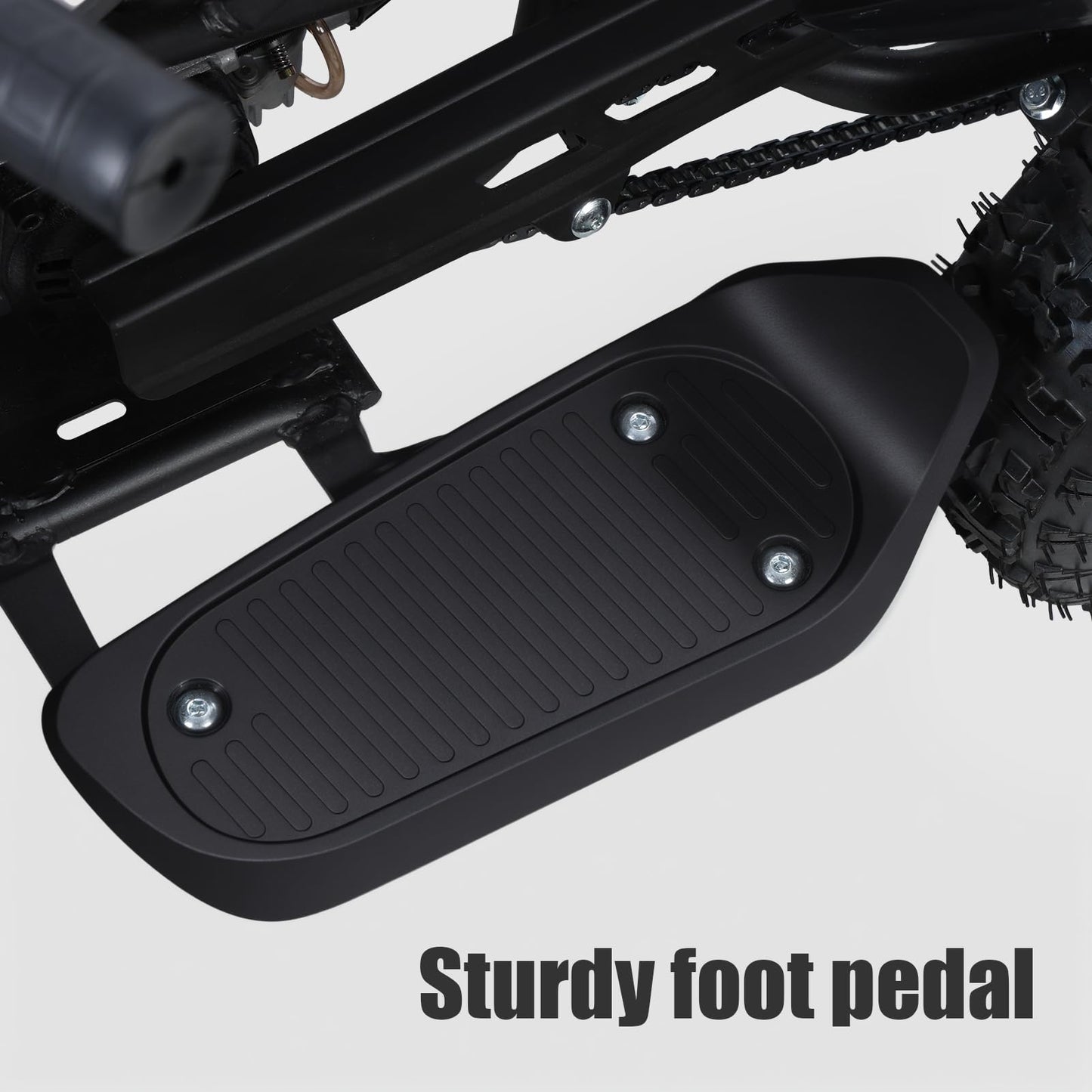 Gas ATV 4 Wheeler 49CC Go Kart 2-Stroke Mini Gas 4 Wheeler for Kids 4WD Ride On Toys Car ATV Quads Play Car with Front &Rear Disc Brake, LED Headlights,50/MPH Maximum Speed Black