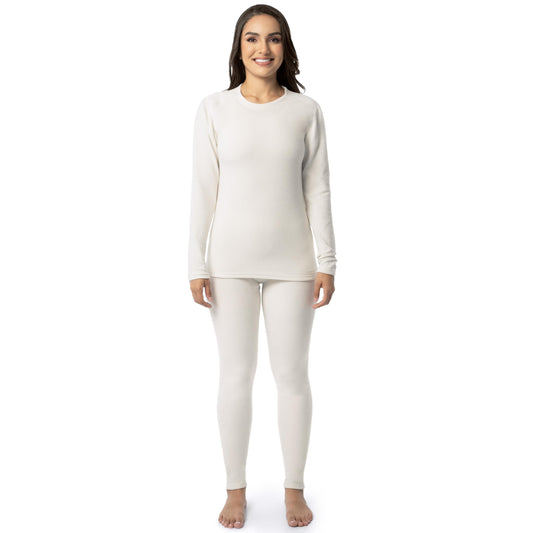 Fruit of the Loom Women's Stretch Fleece Lined Thermal Long Johns Underwear Set