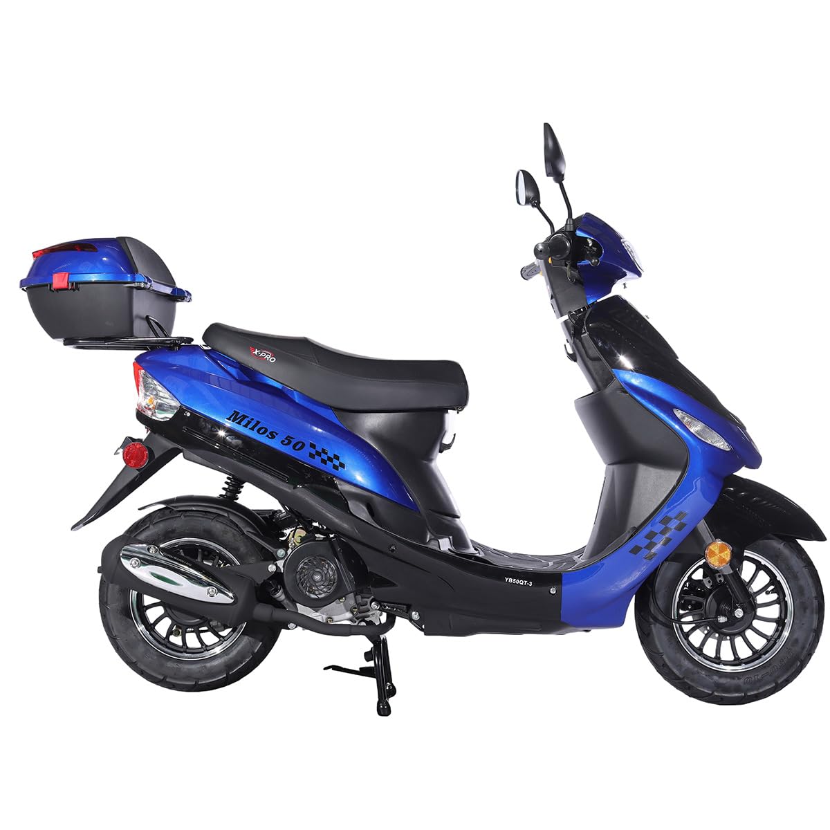 X-PRO Milos 50 Moped with 10" Aluminum Wheels, Electric/Kick Start! (Red)