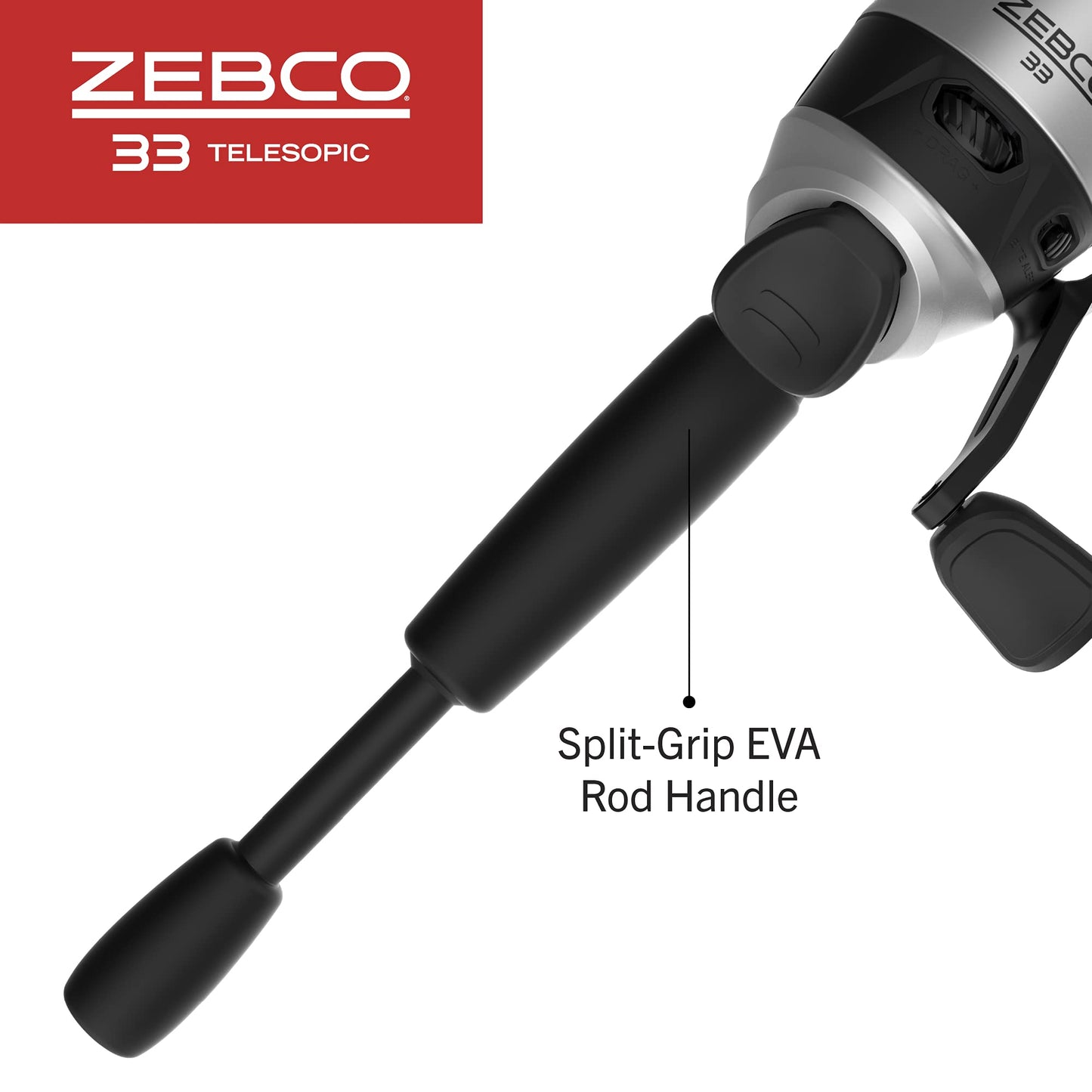Zebco 33 Spinning Reel and Telescopic Fishing Rod Combo