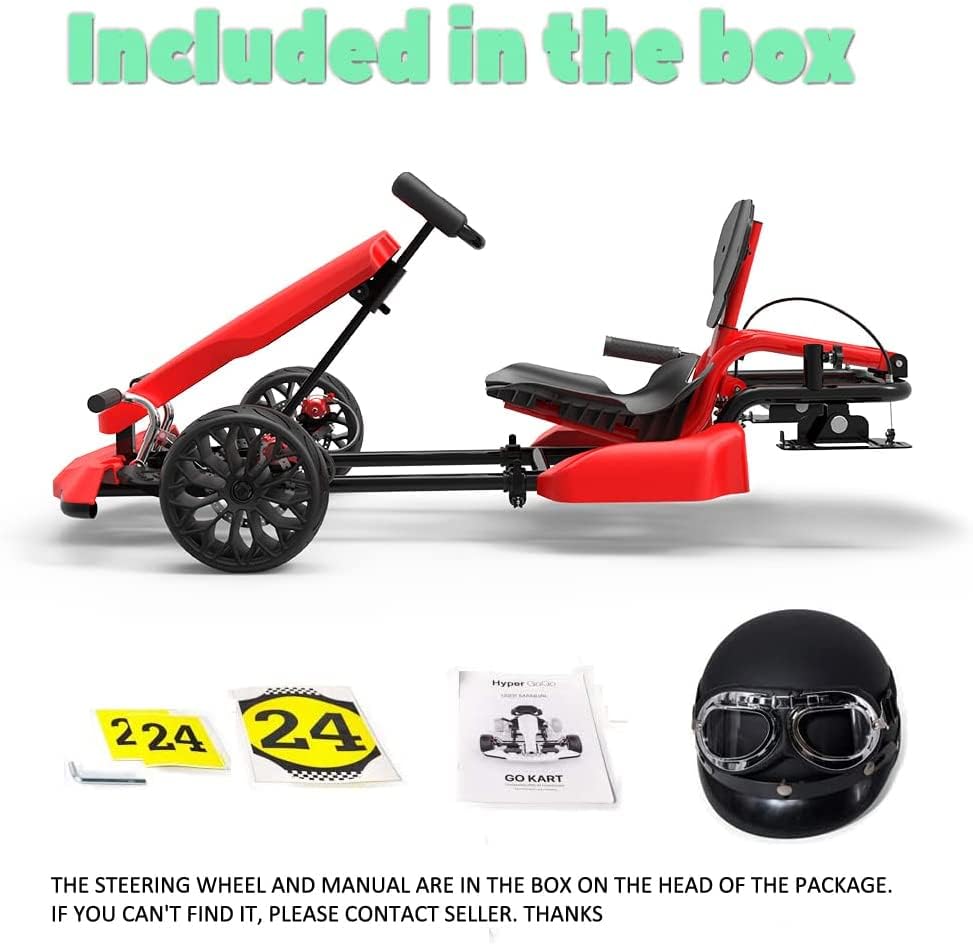 HYPER GOGO Drift GoKart Kit-Hoverboard Attachment,Outdoor Race Pedal Go Cart Car for Kids and Adults
