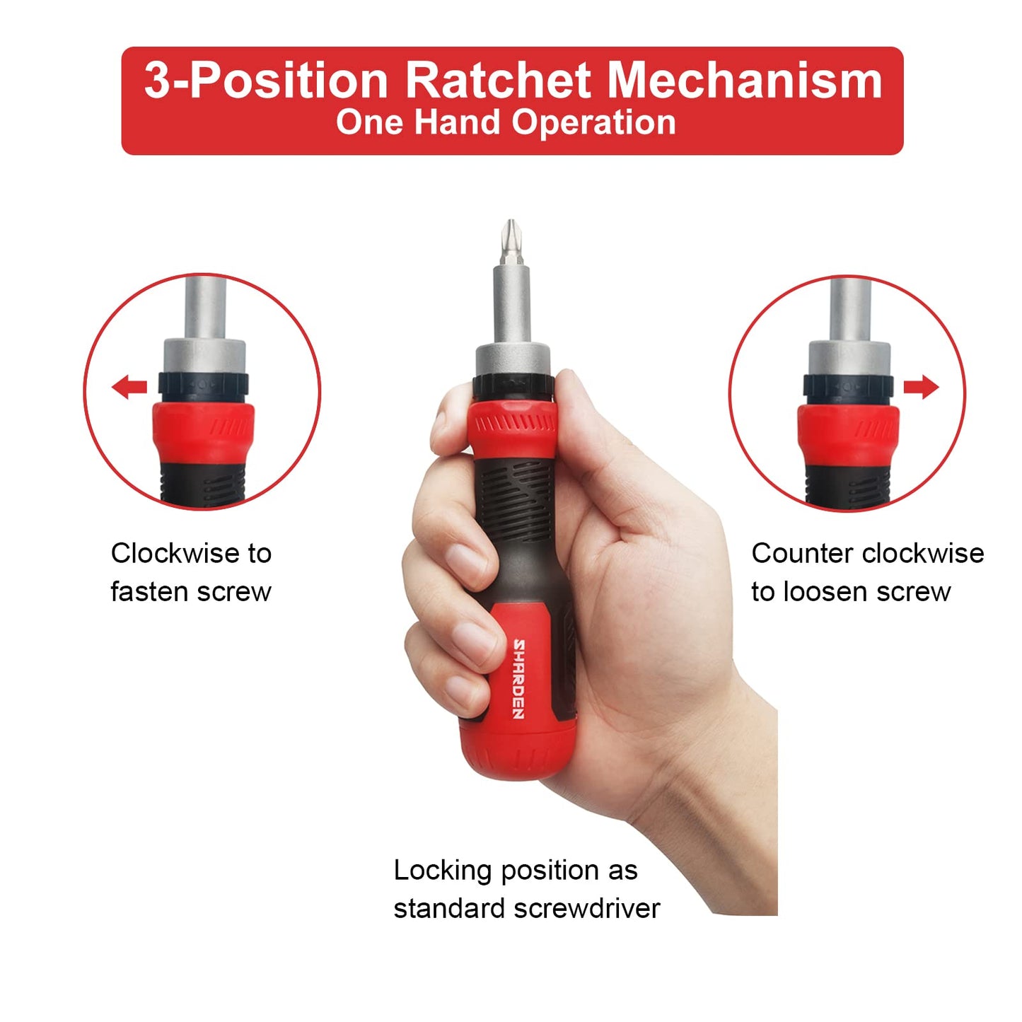 SHARDEN Multi Screwdriver 13-in-1 Screw Driver Adjustable Screwdriver Set Multitool All in One with Torx Security, Flat Head, Phillips, Hex, Square and 1/4 Nut Driver