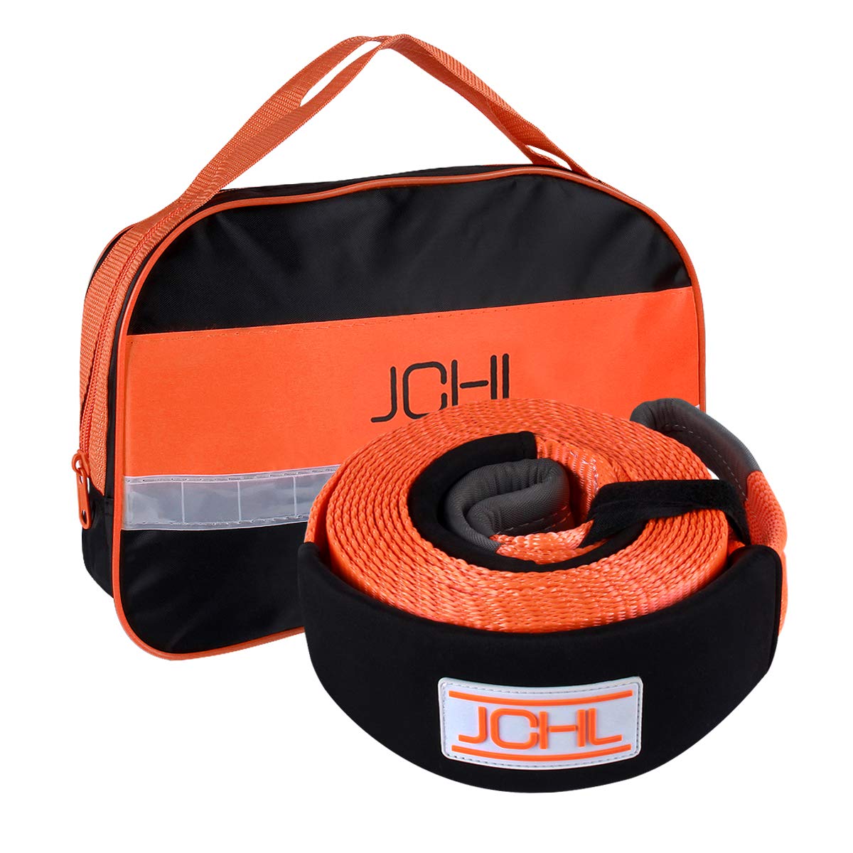 Tow Strap with Hooks 2in X20Ft Recovery Strap 10,000LB Break Strengthened Towing Rope for Towing Vehicles in Roadside Emergency