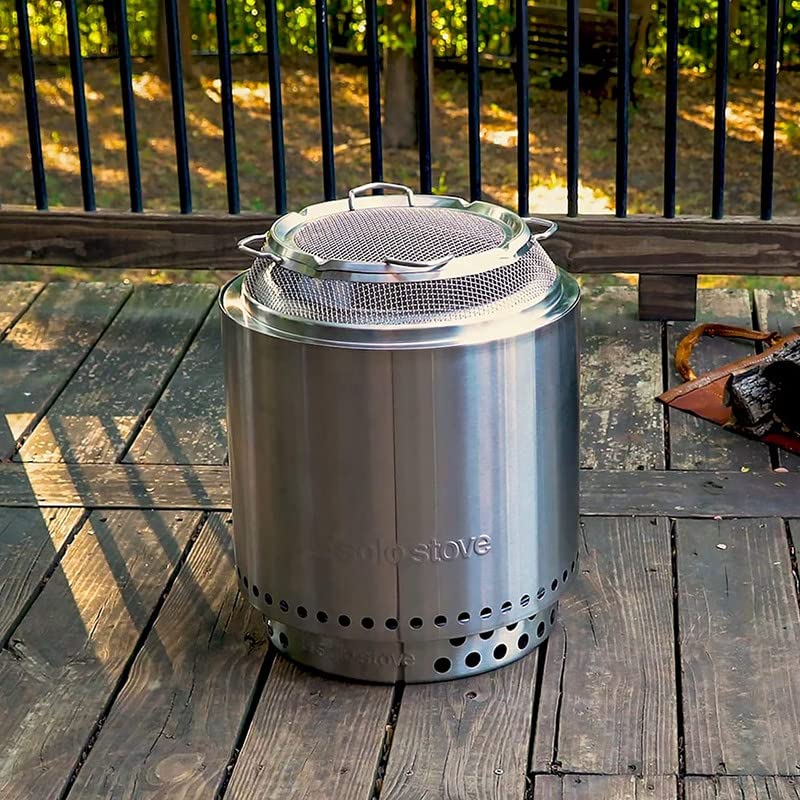 Solo Stove Ranger 2.0 with Stand - 15 Inch Smokeless Portable Fire Pit - Lightweight Outdoor Fireplace with Removable Ash Pan, Stainless Steel, Carry Case Included, Ideal for 2-4 People, 16.5 lbs