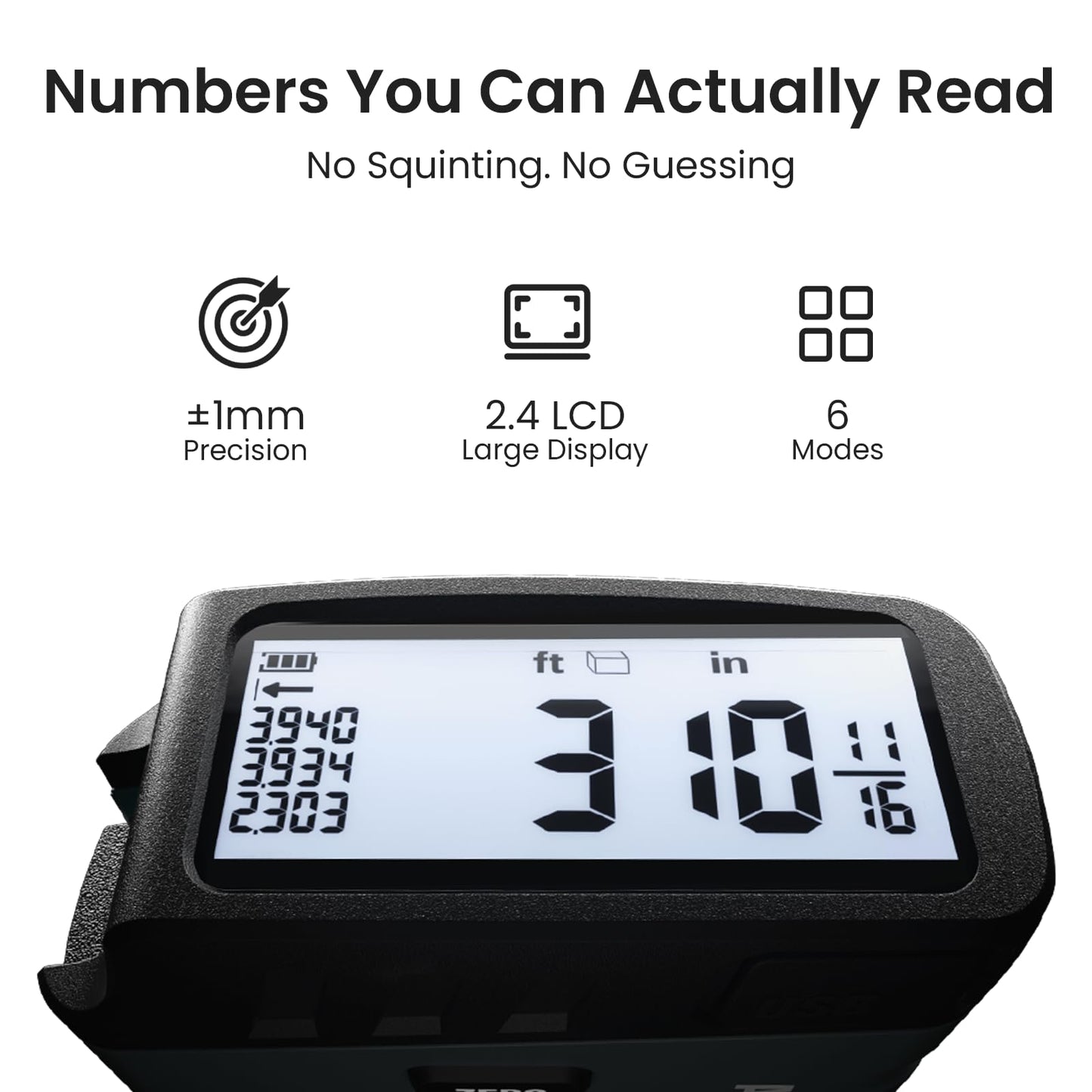 Digital Tape Measure 2 in 1, 16FT with Display, Smart Tape Measure, Area Volume Measuring Pythagorean Mode, Waterproof and Rechargeable,1/2 Self Centering, 20 Groups Historical Memory