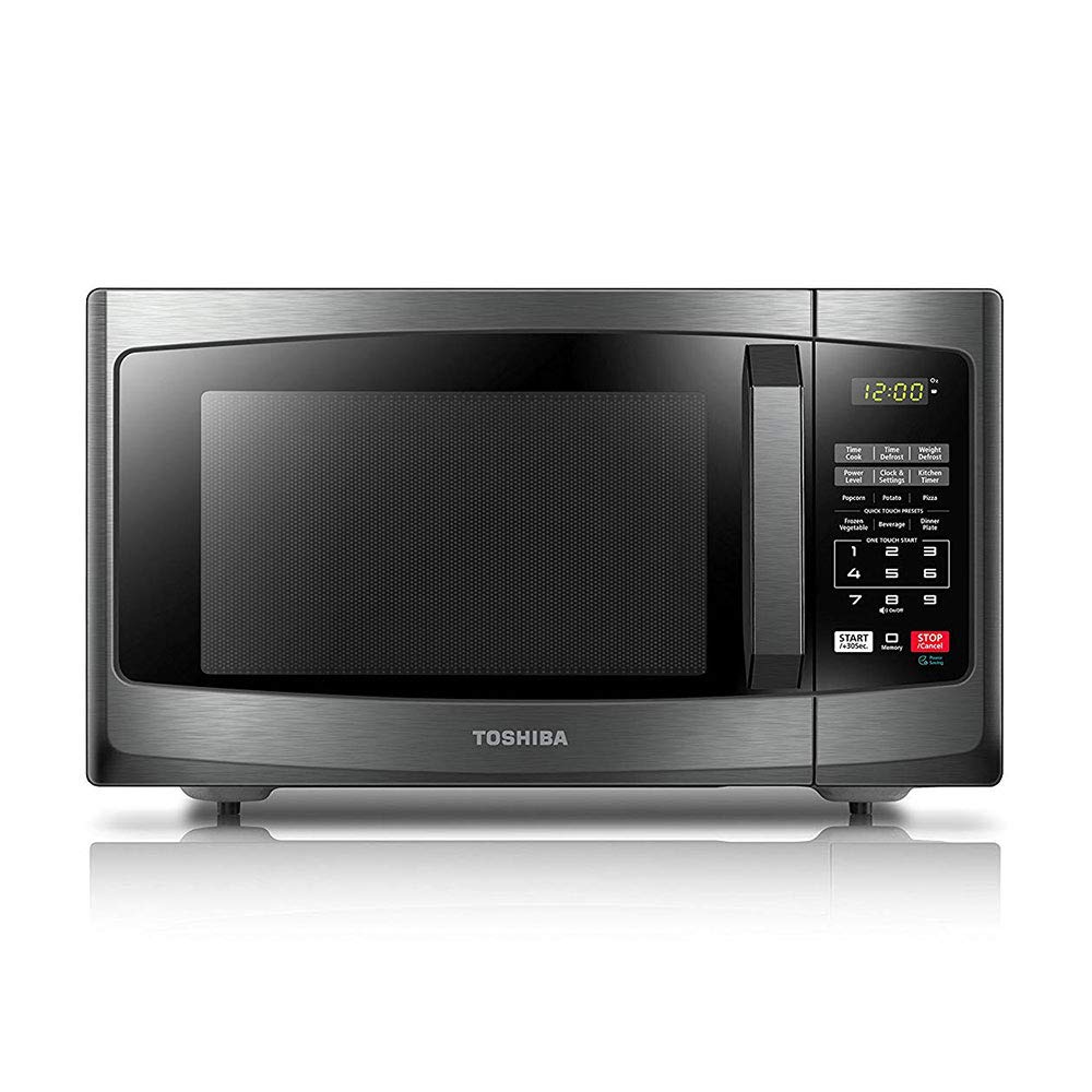 TOSHIBA Small Microwave Oven with 11 Power Levels, Sound On/Off & Eco Mode, Cu Ft, 700W, Black, MM-EM07PA(BK), ChefDefrost-0.7 Cu.Ft