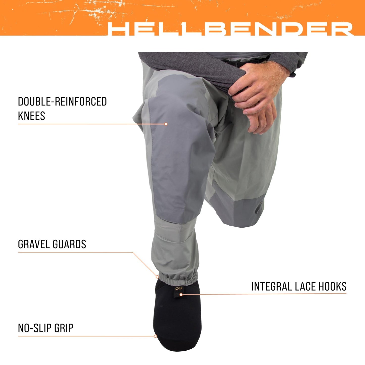 FROGG TOGGS Hellbender Breathable Waterproof Stockingfoot Fishing Chest Wader for Fishing, Slate/Gray, Large