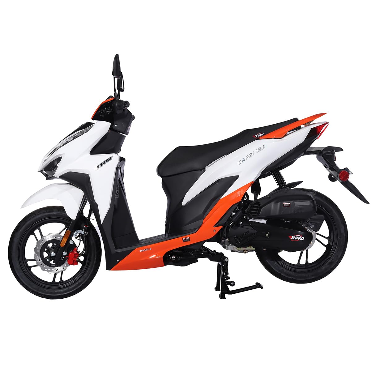 X-PRO Capri 150cc Moped with 14" Aluminum Wheels, Electric/Kick Start! (Black)