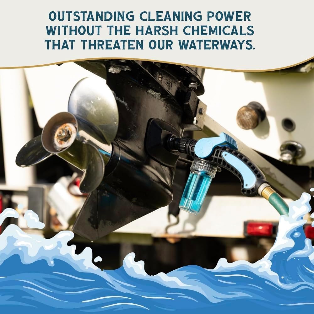 Salty Captain Boat Wash Kit – All-in-One Boat Cleaning Starter Box with Premium Marine-Grade Products & Bucket – Includes Boat Wash N Wax, Hose Foam Cannon & Engine Flush – Eco-Friendly & Easy to Use