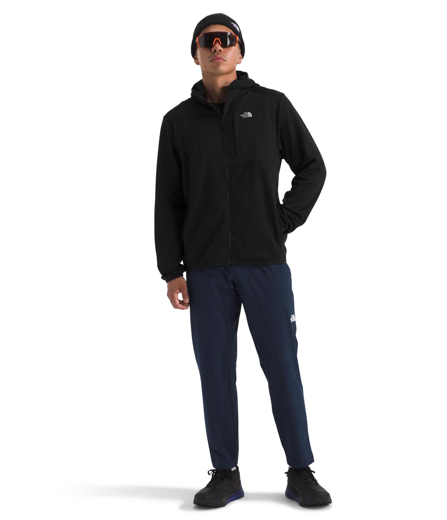 THE NORTH FACE Men's TNF Performance Fleece Full Zip Hoodie | Lightweight Hooded Top, Elastic Binding & Zip Pockets