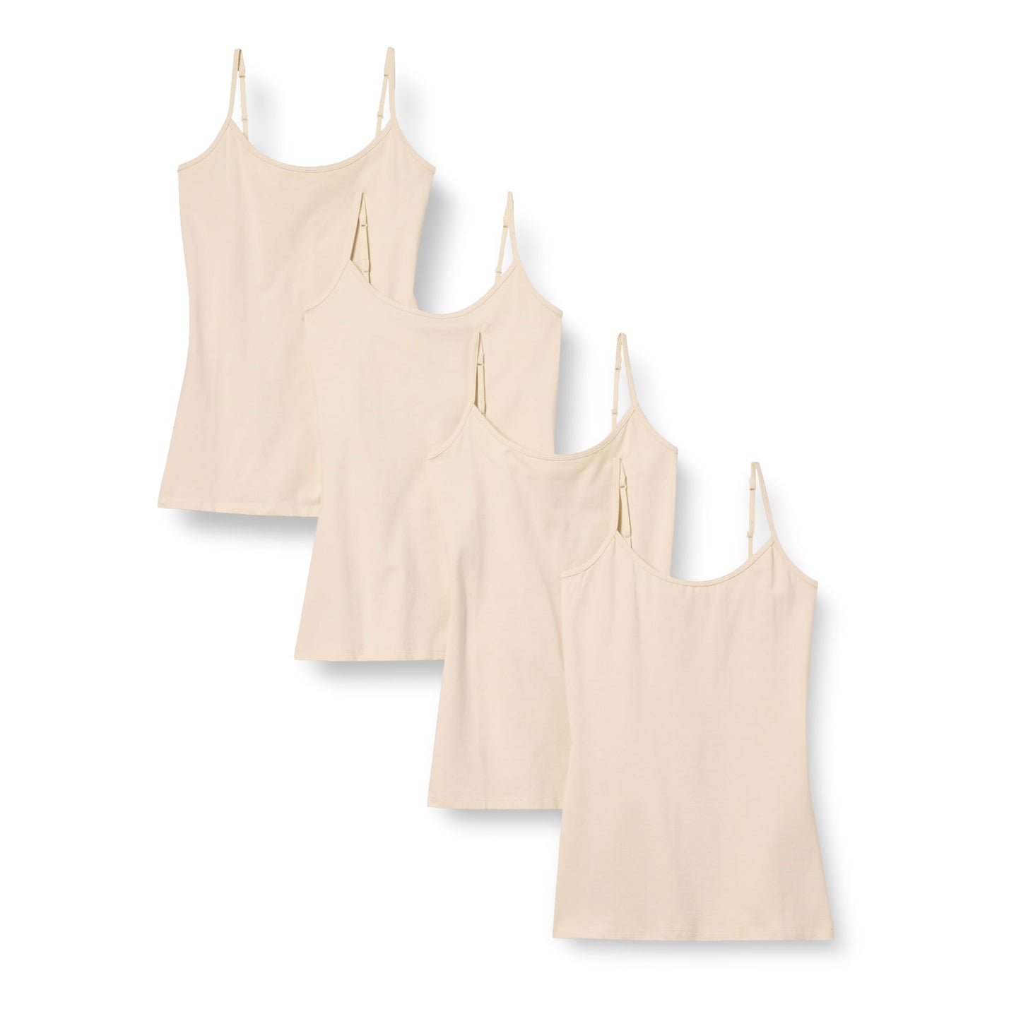 Amazon Essentials Women's Slim-Fit Camisole for Layering and Everyday Wear, Pack of 4