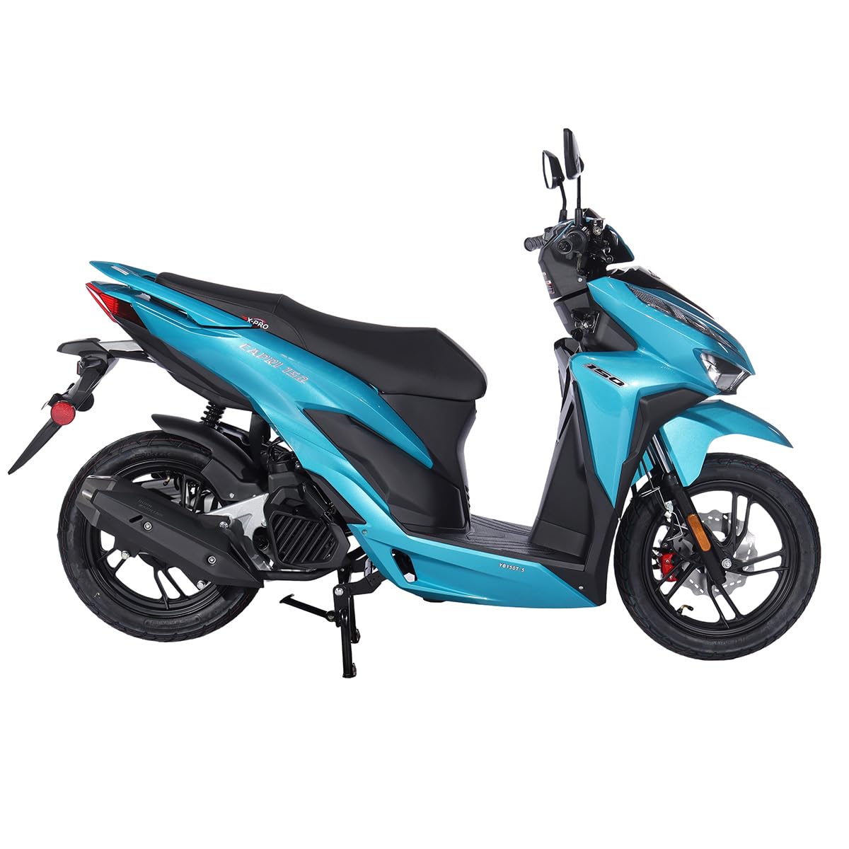 X-PRO Capri 150cc Moped with 14" Aluminum Wheels, Electric/Kick Start! (Black)
