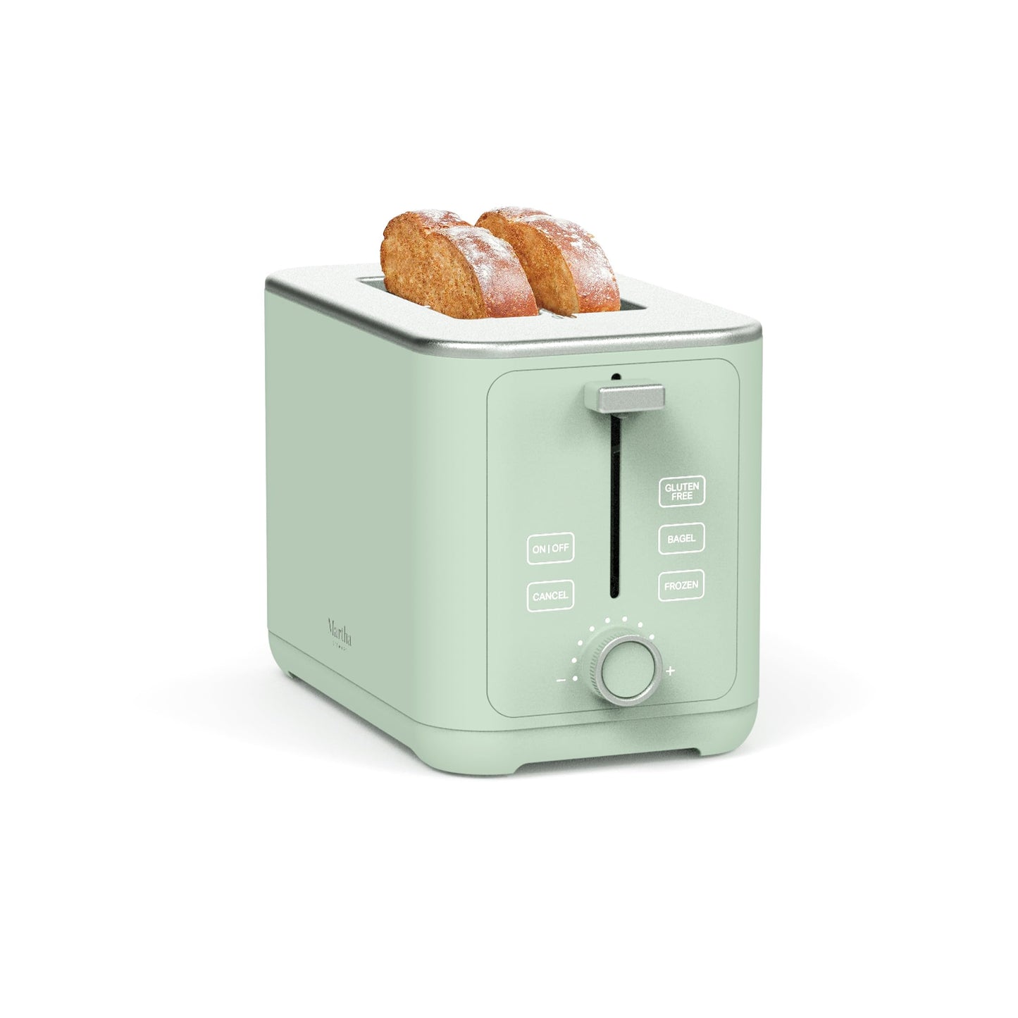 Martha Stewart 4 Slice Toaster, 10 Shade Settings with Defrost, Cancel, Bagel & Gluten-Free, Extra-Wide Self-Centering Slots for Waffles, Artisan Bread, Removable Crumb Tray, Cord Wrap,1800W, Honeydew