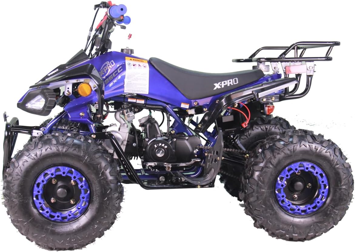 X-PRO Leopard 125 ATV 4 Wheels Quad 125cc ATV Quads with Automatic Transmission w/Reverse, Big 19"/18" Tires! (Blue)