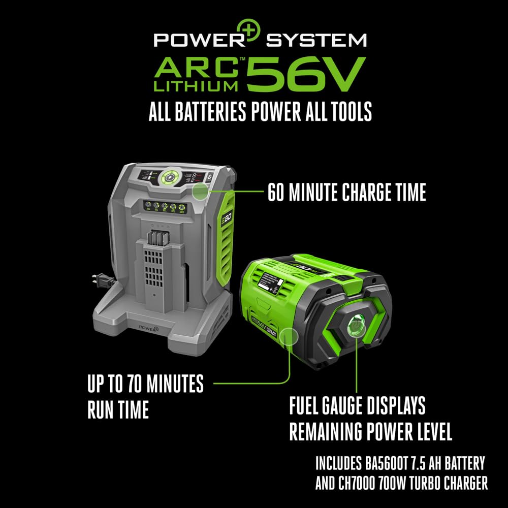 EGO POWER+ Electric Lawn Mower, Self-Propelled Cordless with Select Cut and Touch Drive, Includes 56V 7.5Ah Battery and Rapid Charger – LM2135SP