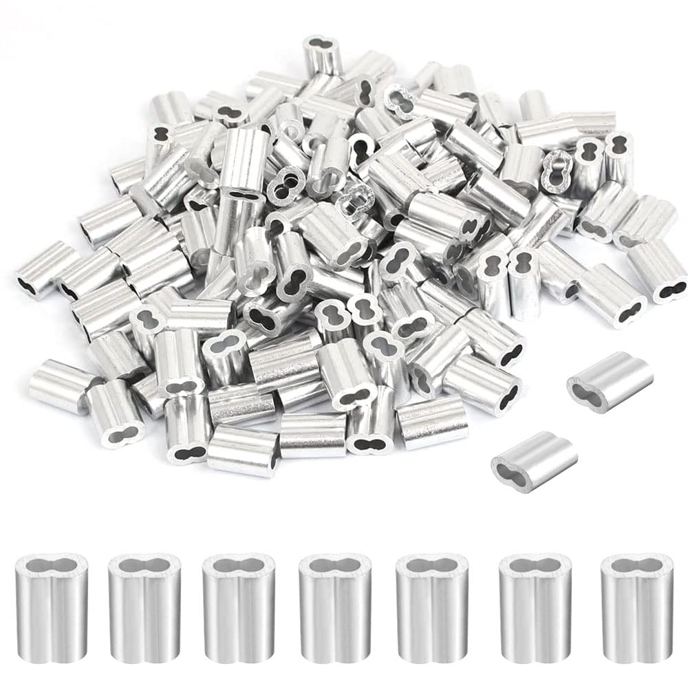 120pcs Wire Rope Aluminum Sleeve for 3/32 Diameter Wire Rope and Cable