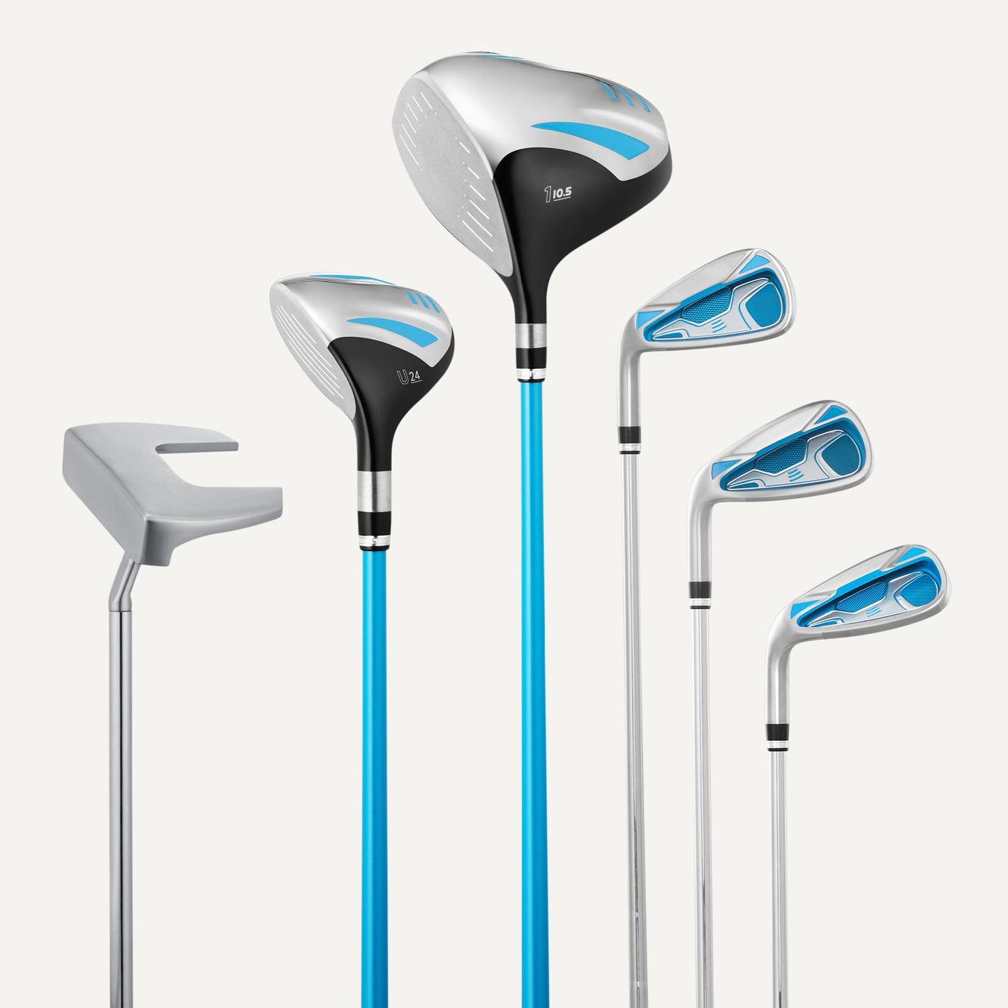 Amazon Basics Golf Club Set, 6- Piece with Stand Bag, Oversized Clubface, Low Center of Gravity