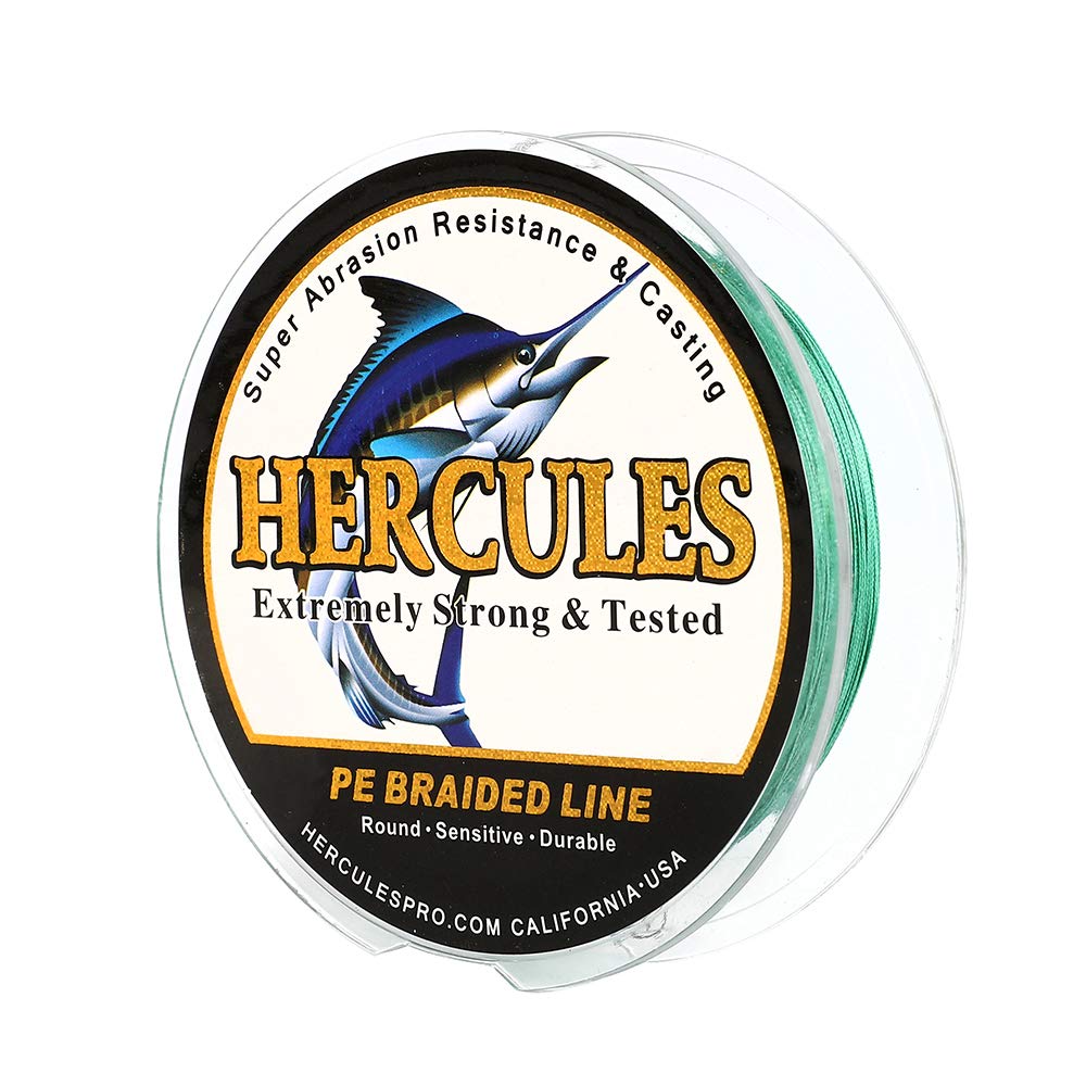 HERCULES Cost-Effective Super Cast 8 Strands Braided Fishing Line 10LB to 300LB Test for Salt-Water,109/328/547/1094 Yards(100M/300M/500M/1000M),Diam.#0.12MM-1.2MM,Hi-Grade Performance,Variety Colors