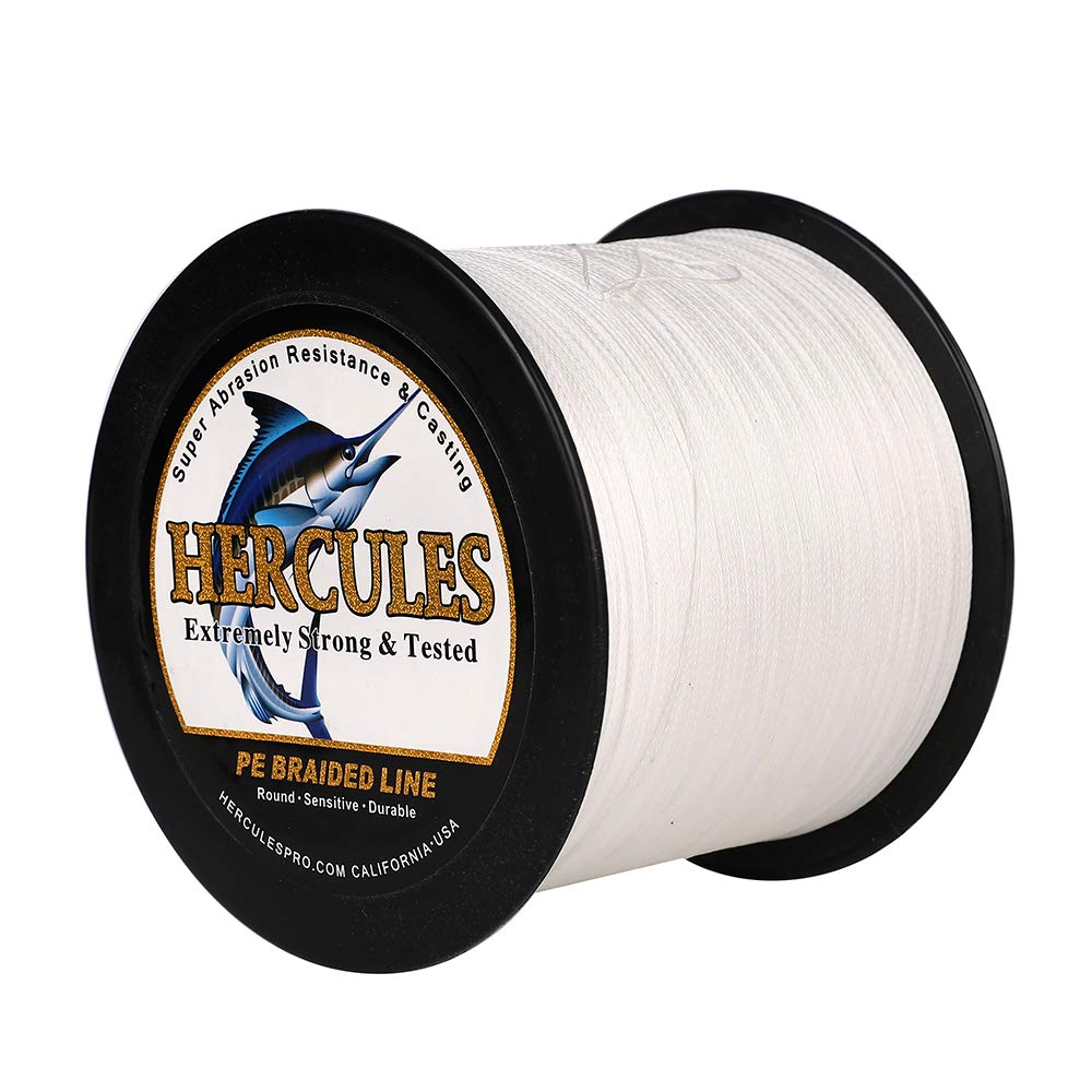 HERCULES Cost-Effective Super Cast 8 Strands Braided Fishing Line 10LB to 300LB Test for Salt-Water,109/328/547/1094 Yards(100M/300M/500M/1000M),Diam.#0.12MM-1.2MM,Hi-Grade Performance,Variety Colors
