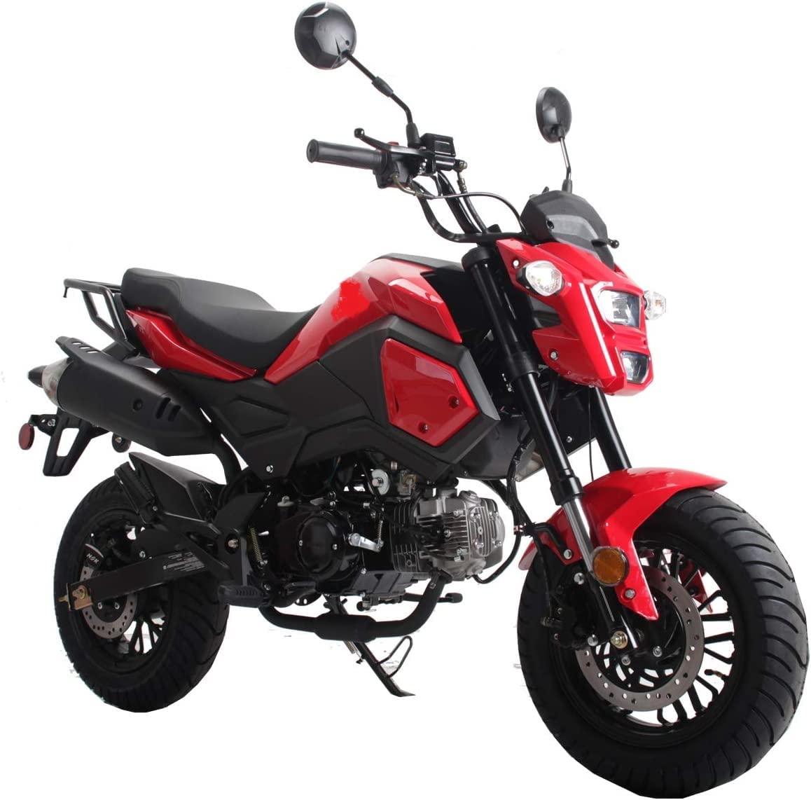 HHH 125cc Motorcycle Bike Vader 125 Street Scooter 125cc Motorcycle Gas Bike, Scooter with Big Headlights (Black) (Factory Packaged) - Large