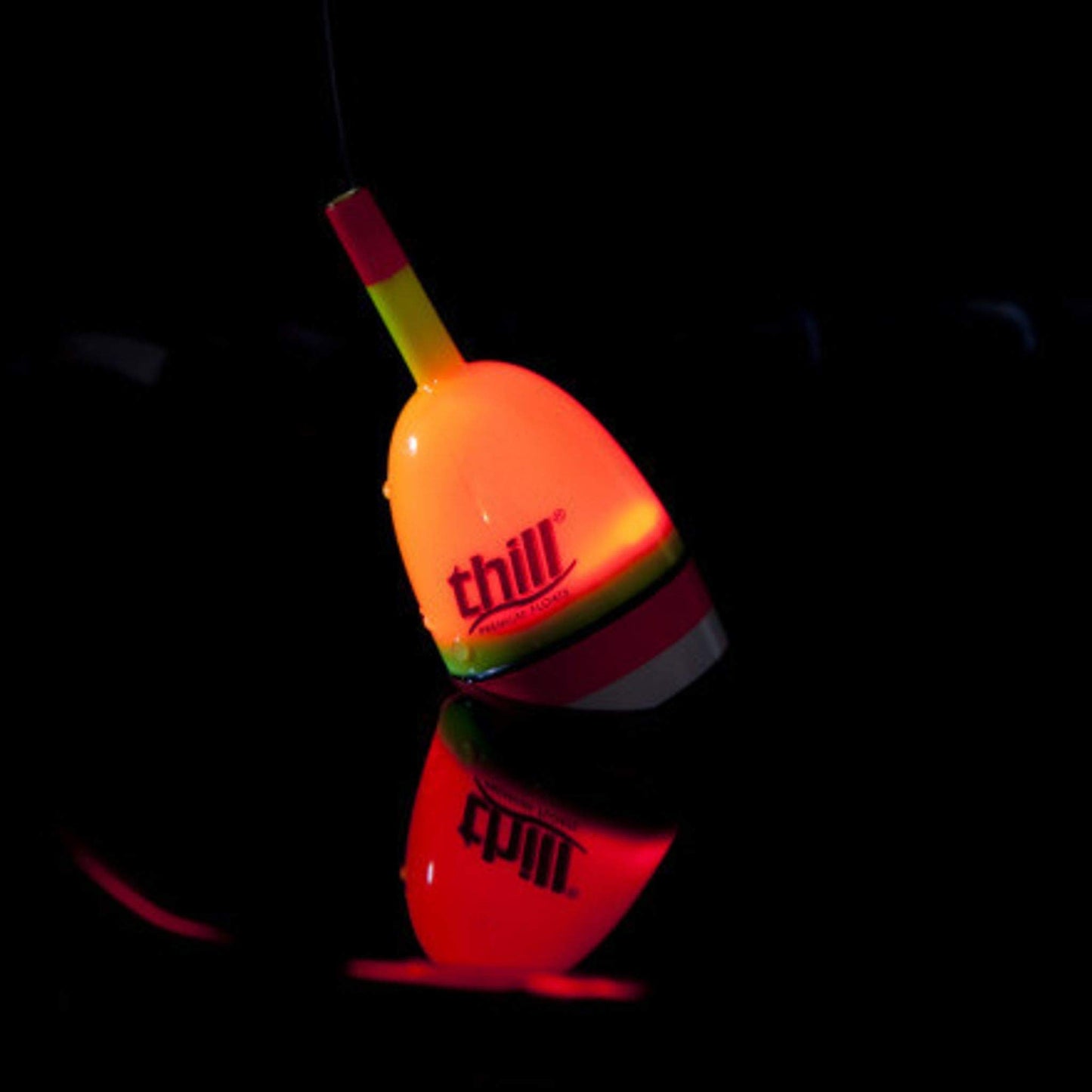 Thill Splash Brite Lighted Bobber for Fishing - Center Slider Slip Float - Lights Up on Contact with Water