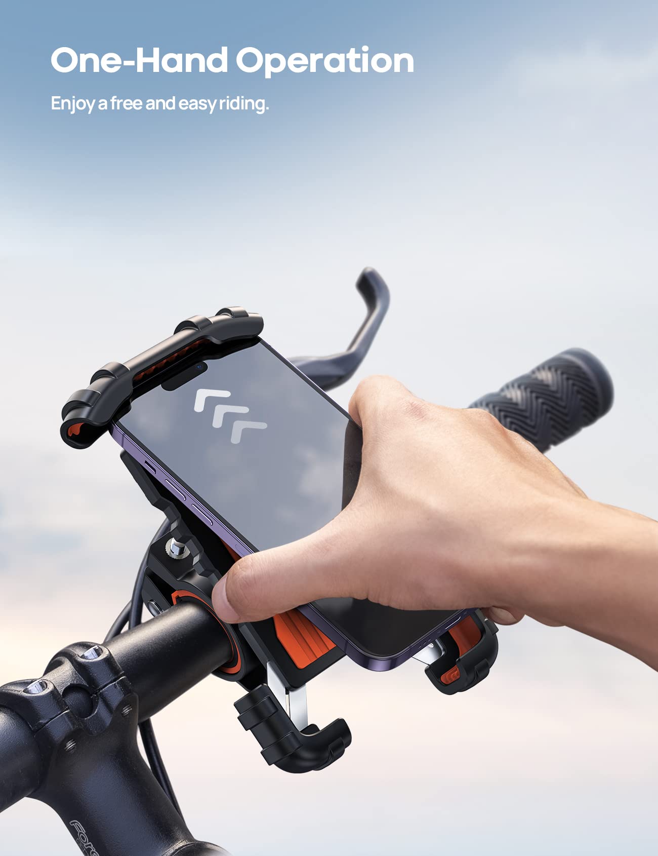Lamicall Bike Phone Holder, Motorcycle Mount - Motorcycle Phone Holder, Handlebar Cell Phone Clamp, Scooter Phone Clip for iPhone 16 Pro Max/Plus, 15 Pro Max, S10, S20, More 4.7" to 6.8" Smartphones