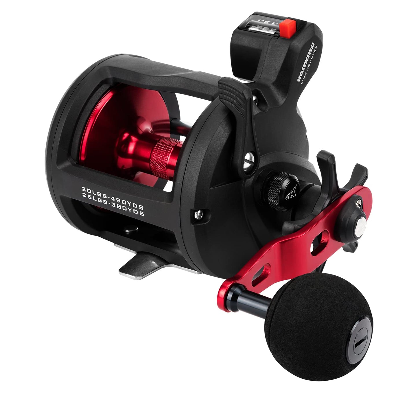 KastKing ReKon Round Baitcasting Fishing Reel, Saltwater Inshore Surf Trolling Reel, Up to 30LBS Powerful Max Drag, Conventional Reel for Catfish, Musky, Bass, Durable Graphite Frame for Saltwater