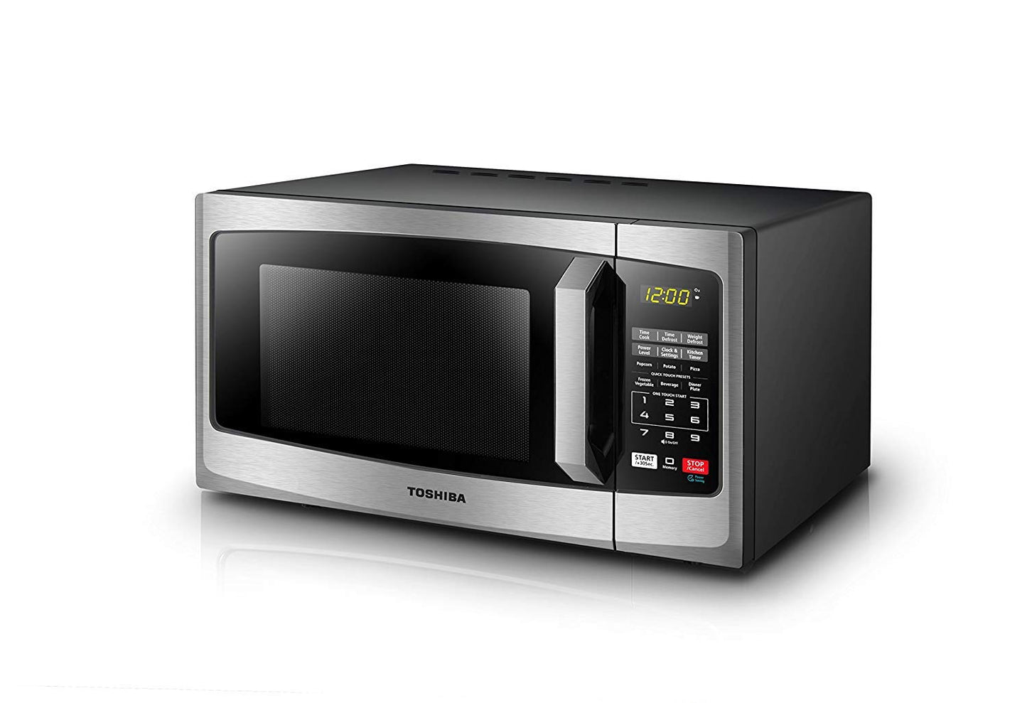 TOSHIBA Small Microwave Oven with 11 Power Levels, Sound On/Off & Eco Mode, Cu Ft, 700W, Black, MM-EM07PA(BK), ChefDefrost-0.7 Cu.Ft