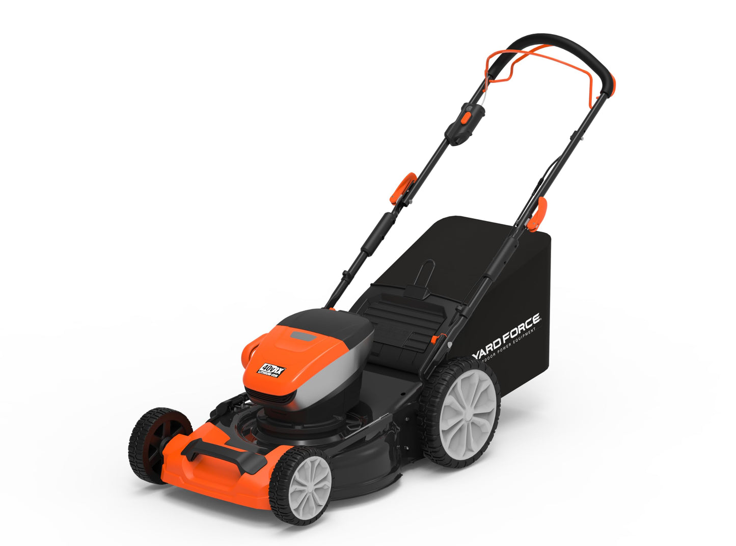 Yard Force Self Propelled Lawn Mower Briggs & Stratton 150cc Gas Engine 22-inch Steel Deck 3-in-1 Mulch, Bag, Side Discharge, 12-inch High Rear Wheels
