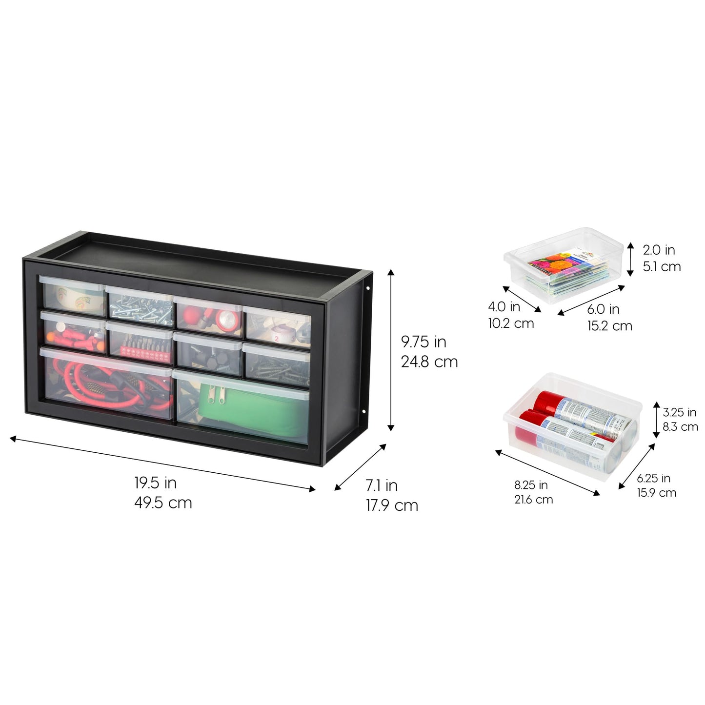 IRIS USA Screw Tool Organizer Small Parts Cabinet Chest, 44-Drawer Hardware Electronics Nuts Bolts Storage Drawers Organization Toolbox Garage Craft Business Teacher Beads Scrapbook Art Hobby - Black