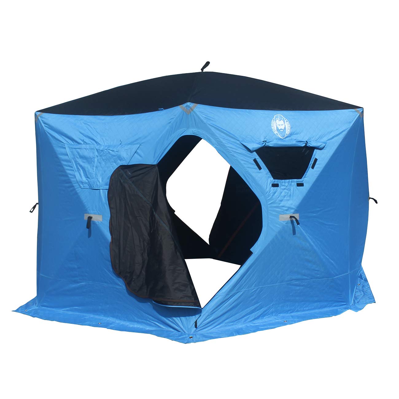 6 Person Portable Ice Fishing Shelter with 2 Big Doors-Diamond Door Guard System Ice Fishing Camping Tent