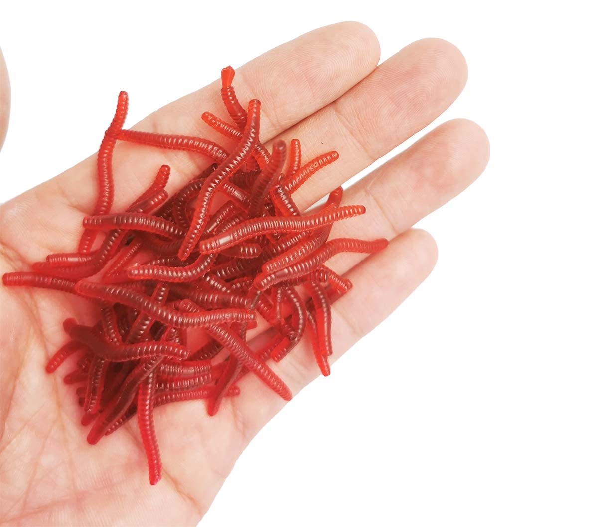 1.6in/3.3/3.9in Fishing Soft Lure Trout Worm Earthworm Bait Lifelike Fake Bloodworm Grub Worm Soft Fishing Lure Baits